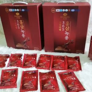 HCM] - Nước hồng sâm nhung hươu linh chi 365 Hàn Quốc hộp 60 gói x 70ml - Nước hồng sâm linh chi nhung hươu
