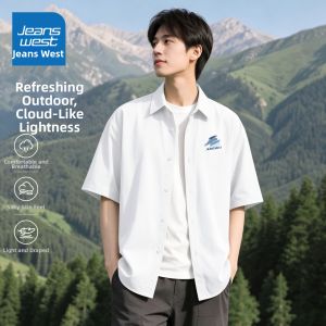 Jeanswest | Silk-like Light and Flowing Mens Short Sleeve Shirt