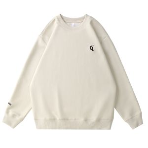 เสื้อฮู้ดขนแกะหนาสำหรับผู้ชาย สไตล์อเมริกัน คอกลม แขนยาว เสื้อเชิ้ตแฟชั่นฤดูหนาว ทรงหลวม ลำลอง เสื้อผ้าผู้ชาย