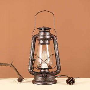 Retro Nostalgic Outdoor Camping Tent Lamp Oil Lamp Plug in Chargeable Decorative Ornaments for Homestay Lighting And Decoration