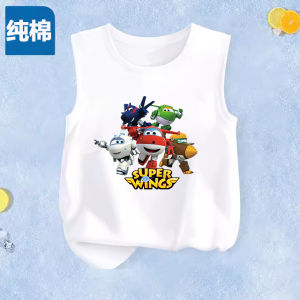 Super Wings Clothes Kids Vest Pure Cotton Summer Thin Sleeveless for Boy T-Shirt Baby Boy Summer Clothes Tops Fashion