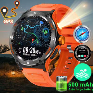 New Mens Smart Watch Compass  Sports 3ATM Waterproof Smartwatch Health Monitoring Bluetooth Call 500Mah LED Smart Watche 2025