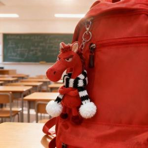 TIANZHENTONGXIU | Lucky Black Horse Red Keychain Pendant