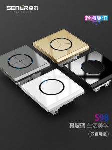 Màn Hình Kính Cường Lực Trắng LED Nhẹ 86 Mẫu Một Nút Điều Khiển Hai Chiều 16A Ổ Cắm Điện Tường Năm Lỗ Thương Hiệu Sen Nước