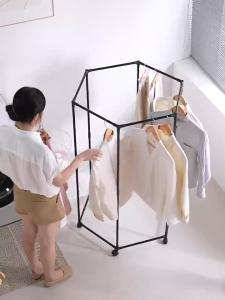 🔥 New Floor To Ceiling Household Clothes Rack Bedroom Clothes Storage Rack Balcony Clothes Rack