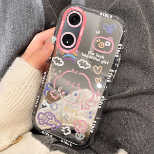 Oppo a Series Phone Case Silicone Mirror Surface Anti-Fall Cute Creative Graffiti Girl Full Cover Protection Soft Shell for Girls