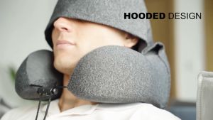 NEENCE NEW Neck Pillow Travel with HoodieNeck Support Pillow Travel Neck Pillow U Shape Memory Pillow Sleep Plane Car Rebound Pillows for Sleeping Soft Spine Cervical Healthcare Flight Hooded Hat Pillows