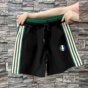 Wei Ti ผู้หญิงผ้าไหมน้ําแข็งกางเกงขาสั้นกีฬาแห้งเร็วฤดูร้อนสไตล์บางแฟชั่นเกาหลีหลวมกางเกงขากว้างลําลอง