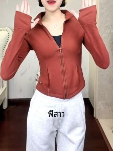 เสื้อคลุมโยคะทรงสลิมฟิตมีฮู้ดพร้อมมือสำหรับฤดูใบไม้ร่วงและฤดูหนาว ทรงหลวม ระบายอากาศได้ดี เสื้อคลุมโยคะสำหรับผู้หญิง