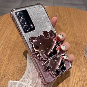 Transparent Silicone Phone Case for Vivo Iqoo Z5 Full Cover Anti-Fall Soft Shell with Stand Cute Iqoo Z5x Girls High-End Feel