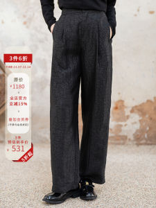 Original Design Straight Leg Pants Elastic Waist Yangzu Xiangyun Silk Large Turtle Pattern 25 Momme Comfortable Casual Trousers