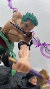 Bandai | In Stock One Piece 10cm Anime Figure GK Roronoa Zoro Three-blade Sa-maximum Manga Statue Action Figure Collection Model Kid Toy