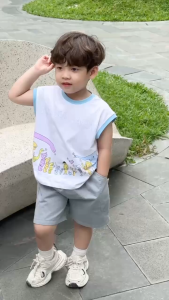 BE279 Bộ tanktop áo ba lỗ quần đùi jean BERNIE quần áo cho bé trai đi chơi đi học năng động