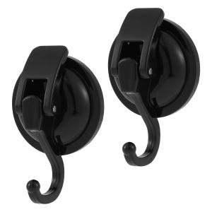 2Pcs Suction Cup Hook 15LB Heavy Duty Vacuum Shower Hook No Drilling Reusable Suction Cup Hanger Super Suction Robe Coat Wreath
