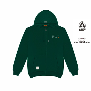 Aerostreet Hoodie Zipper Nevio Hijau Sweater Jumper CCBAA