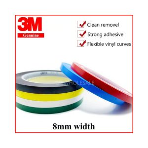 8mm 3M 471 Premium Perfomance Strong Vinyl Tape Length 33M Bundle Set for Decoration YELLOW BLACK BLUE WHITE RED GREEN