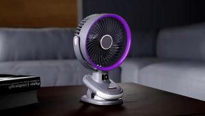 [24-hour delivery] 21000MAH kipas angin portable clip fan rechargeable stroller fan 720° Rotation Strong Wind Cooling Fan Table Fan   Mini Clip Cooling Fan Office Table USB Charge with Light  风扇 夹扇