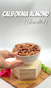 Sunshine Valley California Roasted Almond 150g (Unsalted) I California Roasted Almond 150g (Tanpa Garam) I Healhty Snack