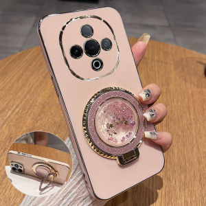 Vivo Y300 pro Sandflow Stand Case Silicone Protective Cover Soft Shockproof Lens Full Protection Fashion Luxury Style Mobile Phone Shell