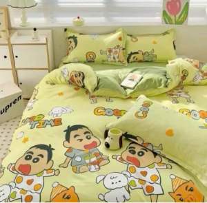 ผ้าปูที่นอน ชุดผ้าปูที่นอน (ลายชินจังเขียว) ขนาด 3|5|6 🛌 ฟุต ผ้า COTTON 100% งานเย็บดีผ้าไม่เป็นขุย ห่มสบาย เกรดพีเมี่ยม💖👑🐳