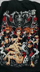 CLOWOR Rikudou Pain Six Paths of Pein Rinnegan Gedo Mazou Deva Asura Human Animal Preta Naraka Naruto Boruto Anime Kaos T-shirt