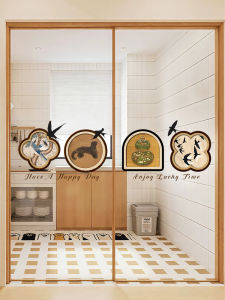 ติดหน้าต่างบ้านแบบเคลือบแก้วกันน้ำมันสำหรับห้องครัวตกแต่งด้วยลายดอกไม้จีนโบราณ ขนาดใหญ่ ป้องกันฝุ่นและสิ่งสกปรก