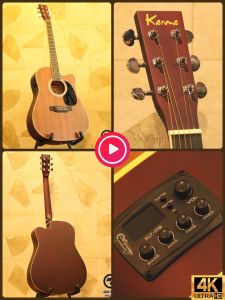 Kama กีต้าร์โปร่งไฟฟ้า รุ่น K4145C พร้อมของแถม กระเป๋า ปิ๊ก สายสะพาย สายแจ็ค ปิ๊กการ์ด ถ่าน 9V เหล็กขันคอ พร้อมเซ็ตอัพสายให้เล่นง่ายฟรี