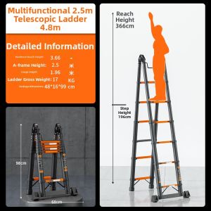 Carbon Steel Heavy Duty Extensible Step Ladder