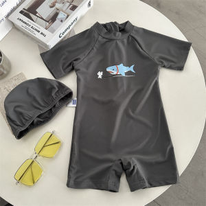 Childrens Long Sleeve Onesie Swimsuit Quick Dry Sun Protection Hot Springs Beach Vacation Set Cute Summer Boys Swimwear