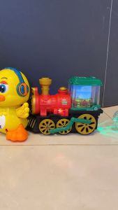 Mainan Edukatif Anak Kereta Lampu LED Efek Suara Dinosaurus Realistis Cocok Untuk Usia 3+tahun Anak