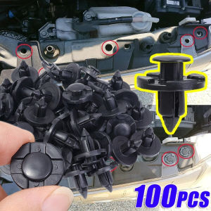 ตัวยึด Paku Keling Plastik 100ชิ้นกันชนรถกันชนอุปกรณ์เสริมรถยนต์คลิปสกรูหมุดย้ำพลาสติกแบบกดขนาด8มม. สำหรับรถยนต์