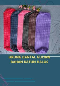 Urung Bantal Guling Resleting Motif Polkadot Totol Totol Kain Katun untuk diisi Kapuk Dakron Silikon