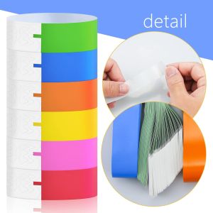 100pcs Waterproof Events Wristbands Disposable Paper Wristbands for Party Events and Swimming