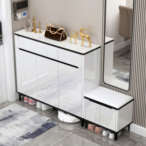 Modern Minimalist Luxury Home Entrance Cabinet High End Entrance Bench Wall Mounted Storage Organizer for Hallway And Doorway