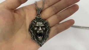 Vintage Unique Stainless Steel Lion Pendant For Men Punk Hip Hop Animal Biker Necklace Amulet Fashion Jewelry Gift Dropshipping