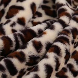 Leopard Pattern Rabbit Motif Crystal Velvet Blanket