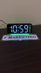 8033 Loud Alarm Digital Clock With Ambiance Light ( 2 Different Alarm Time)