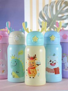 Cốc Giữ Nhiệt Inox 316 Cốc Uống Nước Ống Hút Trẻ Em Hai Công Dụng Bình Nước Chống Rơi Cầm Tay Em Bé Nam Nữ Học Sinh Tiểu Học