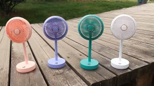 DQRGO [SG Stock] 1200MAH Portable Mini Fan Battery Strong Wind USB Rechargeable Desktop Fan Silent 3 Speeds Wind Small Table Fan Electric for Office Home