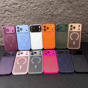 szhaiyu | Plating Matte Translucent Phone Case for IPhone 18 17 16 15 14 13 12 11 Pro Max for Magsafe Magnetic with Camera Protector Cover