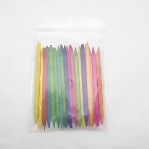 20/50Pcs Double-Ended Orange Wood Sticks for Nails –Cuticle Pusher & Rhinestone Picker Nail Art Dotting Tool Glue Removal Em