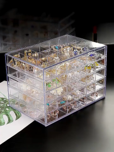 Khay Mica 5 Tầng Nhựa Trong Suốt Chia Ngăn Kéo 120 Ô Tiện Lợi Hộp Đựng Trang Sức Phụ Kiện Nail Charm