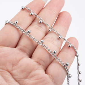 สแตนเลสสร้อยคอลูกปัดกำไล Diy สร้อยคอโซ่ไหปลาร้าอุปกรณ์เสริม