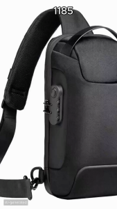 Anti Theft Crossbody Bag Password Lock Design Cool Style Water Repellent Comfortable Mesh Shoulder Strap Fashion Men