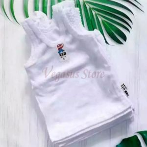 12 Pcs Kaos Dalam Bayi - Singlet Bayi & Anak 0-7Tahun Putih Polos &Warna Ber SNI-Vegasus Store(COD)