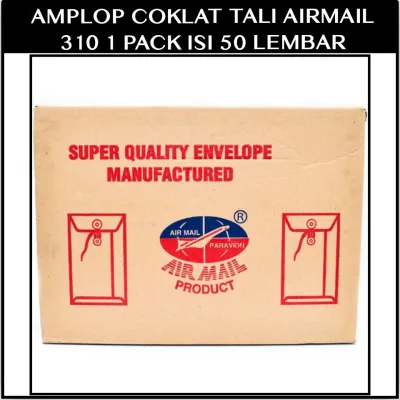 Amplop Tali Coklat Air Mail 310 / Amplop Lamaran Kerja 1 Pak isi 50 Lembar