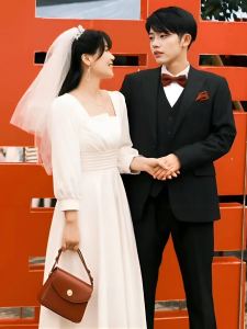 Champagne Color Registration Ceremony Dress Elegant Slimming Cheongsam Summer Dress for Women Daily Wear Short Size Fits