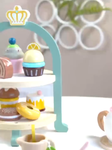 Ready Stock Wooden Pretend Play Set High Tea Set Toys Ice Cream Toys Cake Toys Girl Mainan Masak masak mainan dapur