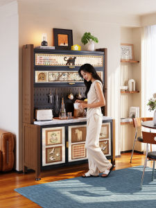 MEISD | Retro Style Carbon Steel Sideboard Storage Cabinet