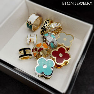 High-End Copper Plated 18K Gold Enamel Scarf Ring Set Versatile Air Stewardess Small Square Scarf Buckle Shirt Corner Button Brooch